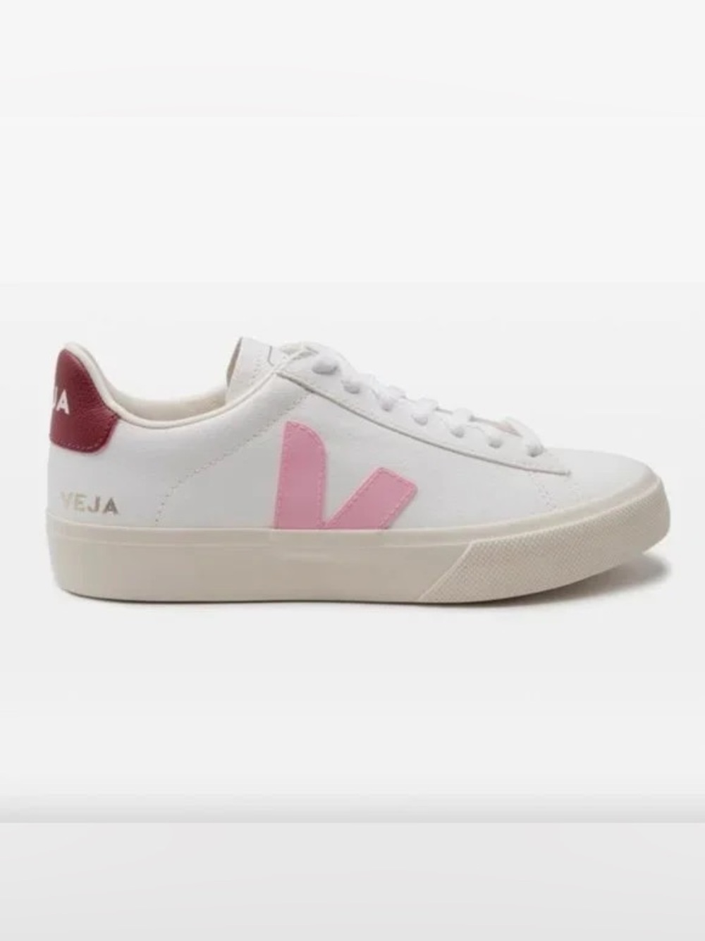 Vejas Campo Leather Sneakers Pink and Red